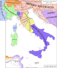 historical map of 1815 italy done by me in 2023
